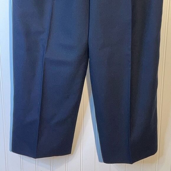 Vintage Stephanie Andrews Wool Lined Dress Pants Size 8 Navy Pleated Front - Picture 3 of 7
